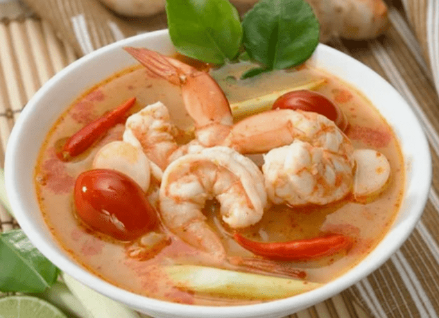 ស៊ុបថម yam ជាមួយបង្គា